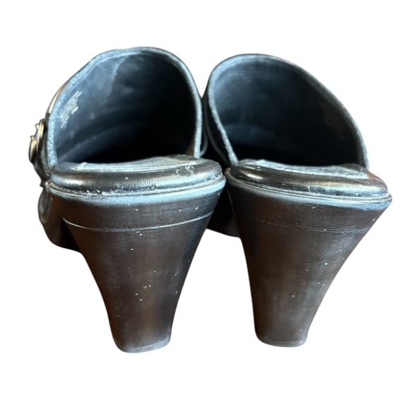 Nurture Whisper black leather block heel Slip On Women's Size US 8.5 M goth - Picture 5 of 9